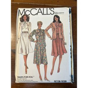 McCalls 7835 Misses Jacket Dress Sewing Pattern Size 16 *Uncut*